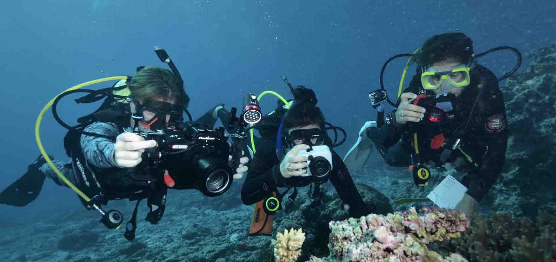 FrontierSI Virtual Reef Diver team underwater